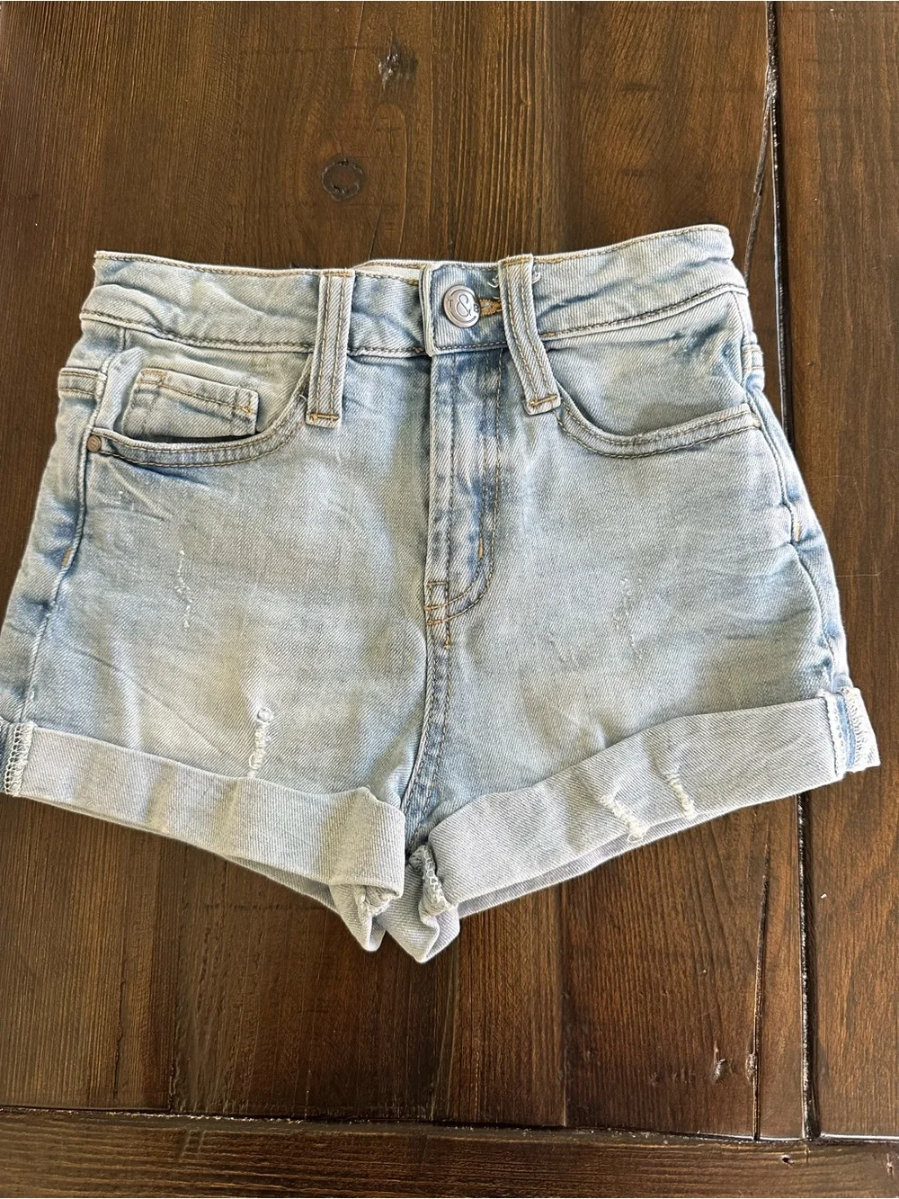 Treasure & Bond High-Rise Light Wash Denim Shorts